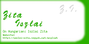 zita iszlai business card